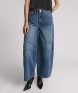 One Teaspoon - Barrel Mid Waist Wide Leg Denim Jeans - Dirty Blue Love