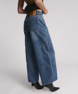 One Teaspoon - Barrel Mid Waist Wide Leg Denim Jeans - Dirty Blue Love