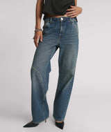 One Teaspoon - Western Wonders Mid Waist Straight Leg Denim Jeans - Blue Thunder