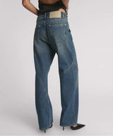 One Teaspoon - Western Wonders Mid Waist Straight Leg Denim Jeans - Blue Thunder