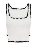 One Teaspoon - Knitted Scallop Tank Top - Cream