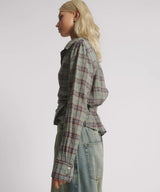 One Teaspoon - Get Checked Wrap Shirt - Sage