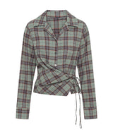 One Teaspoon - Get Checked Wrap Shirt - Sage