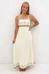 By Frankie Maxi Dress Beige Shell Wave