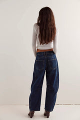 Free People - Good Luck Mid-Rise Barrel Jeans - Deep End