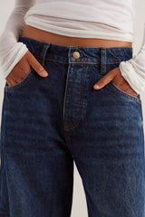 Free People - Good Luck Mid-Rise Barrel Jeans - Deep End