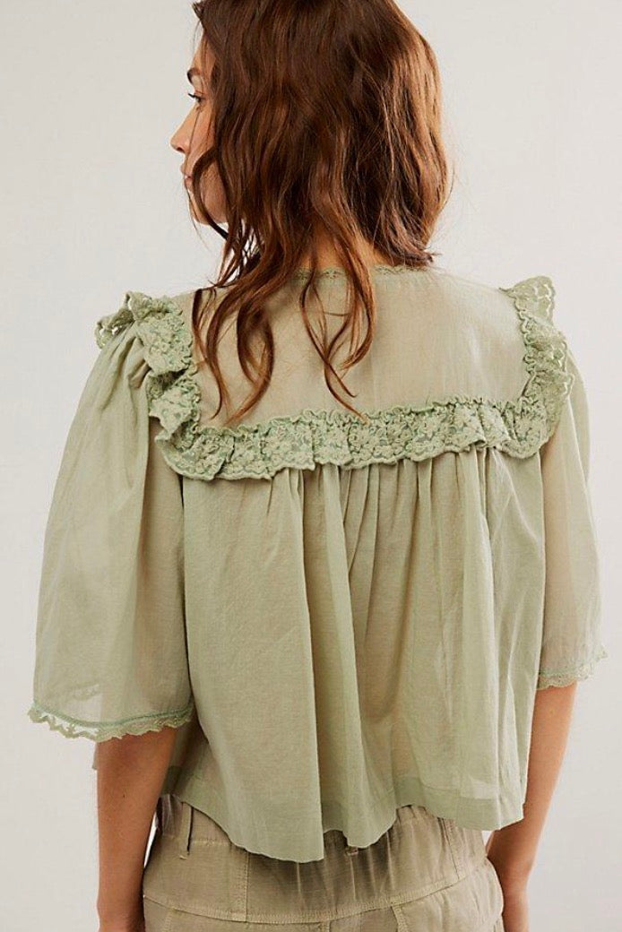 Free People - Mermaid Tails Top - Green