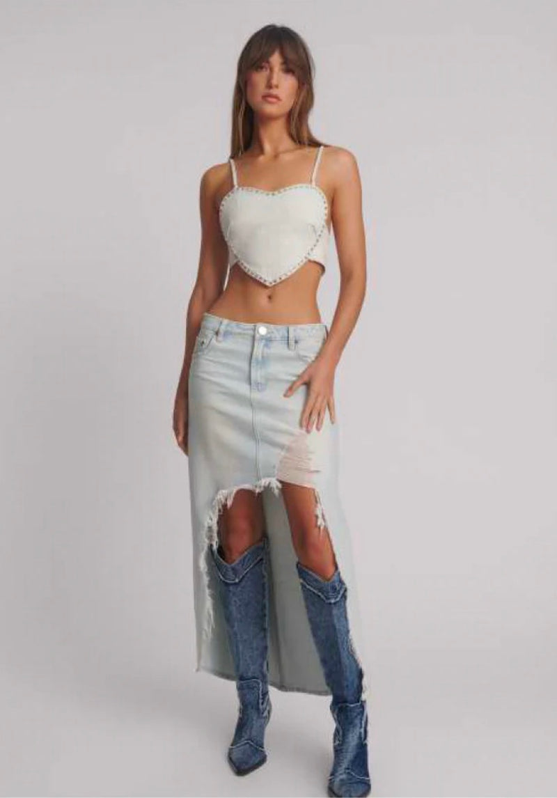 One Teaspoon - Le Surf High Waist Shredded Maxi Skirt