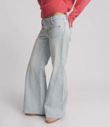 One Teaspoon - Johnnies Low Waist Wide Leg Flared Denim Jeans - Le Surf Blue