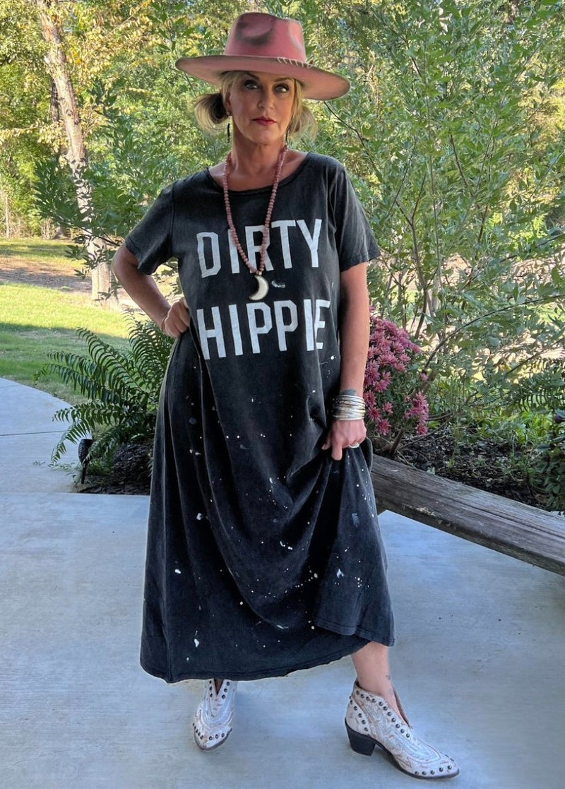 Jaded Gypsy Dirty Hippie Tee Dress Black