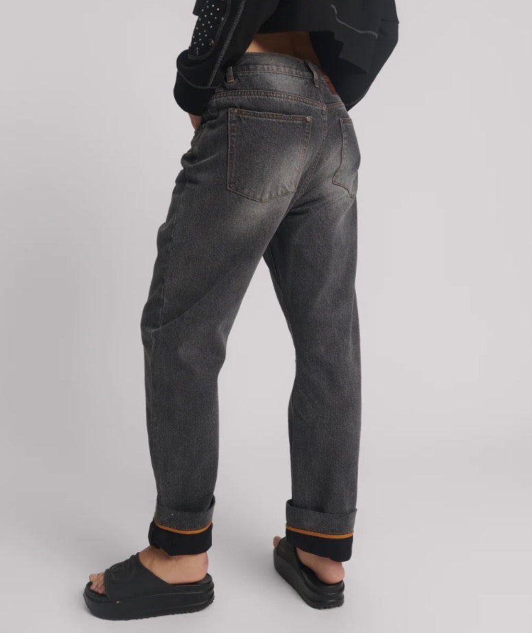 One Teaspoon - Bandits Low Waist Boyfriend Denim Jeans - Worn Black