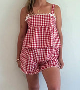 By Frankie Red and White Gingham two piece set