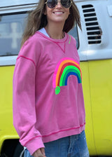 Hammill & Co - Vintage Rainbow Sweat - Washed Pink