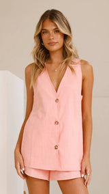 By Frankie two piece set - PINK PEACH | RED