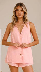 By Frankie two piece set - PINK PEACH | RED