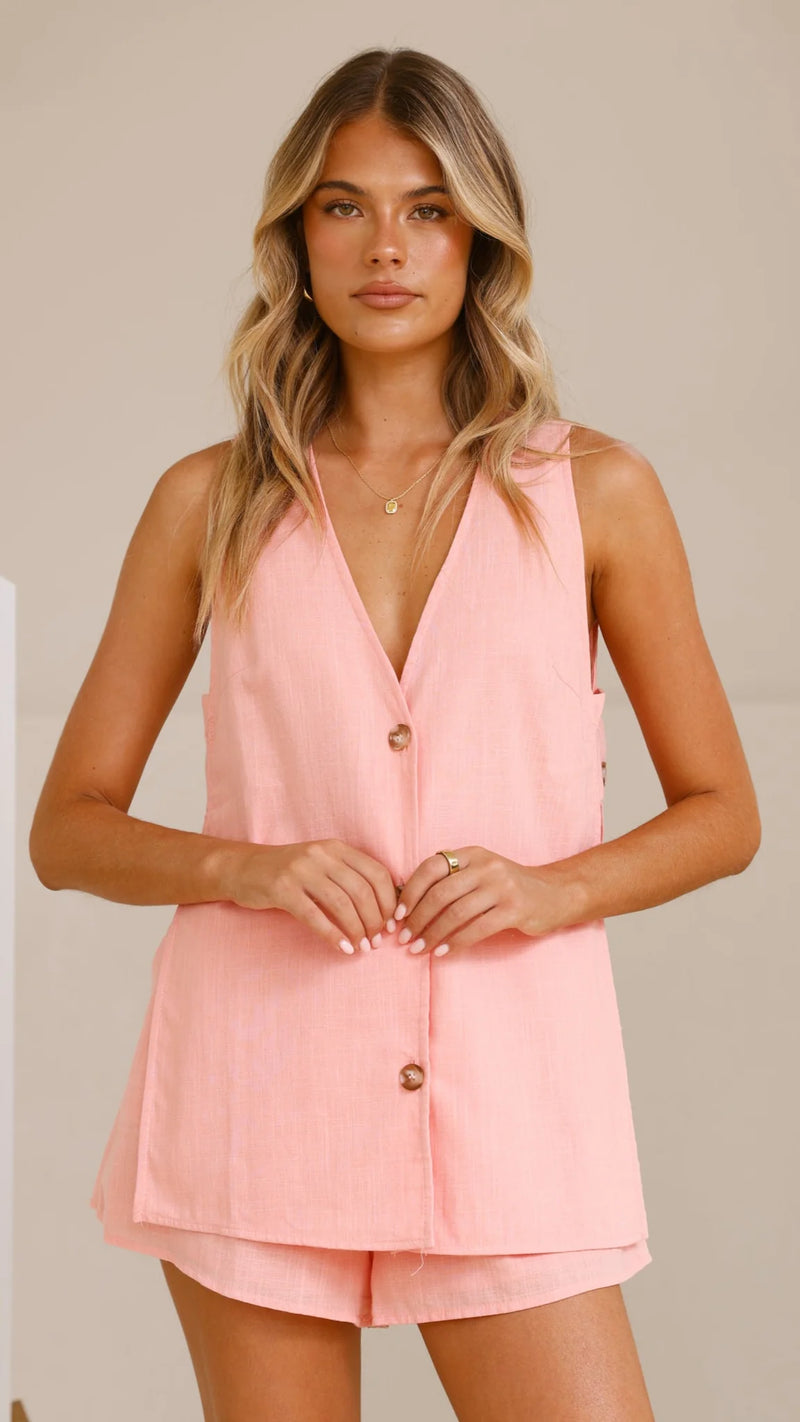 By Frankie two piece set - PINK PEACH | RED