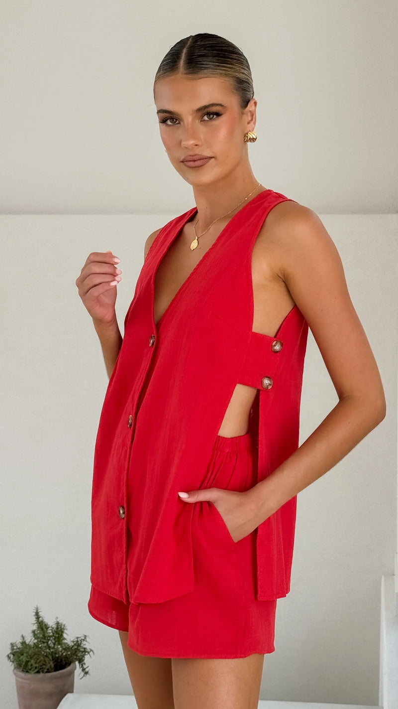 By Frankie two piece set - PINK PEACH | RED