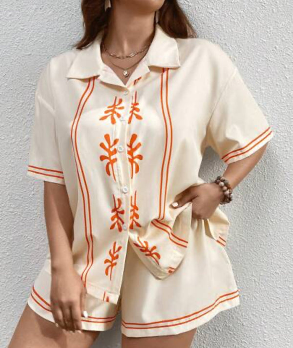By Frankie Beige & Orange Two Piece set