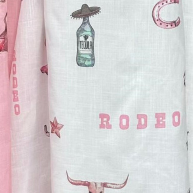 By Frankie Rodeo Button up Shirt & Shorts Set - PINK | WHITE
