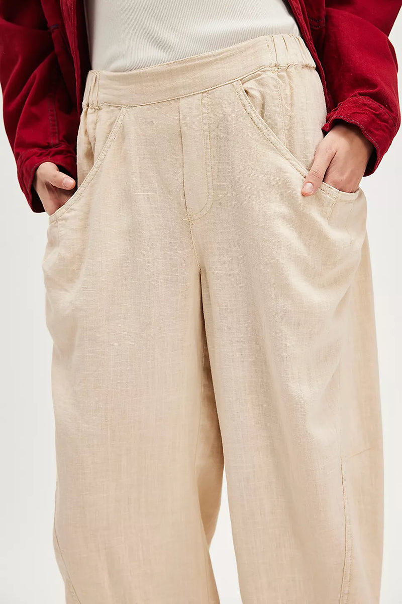 Free People High Road Solid Pull-On Barrel Pants