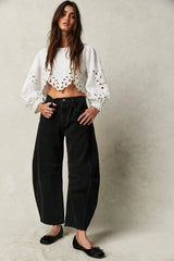 Free People - Good Luck Mid-Rise Barrel Jeans - Soundwave