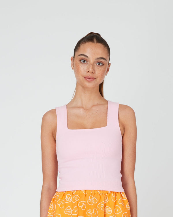 SQUARE TANK TOP - CANDY PINK