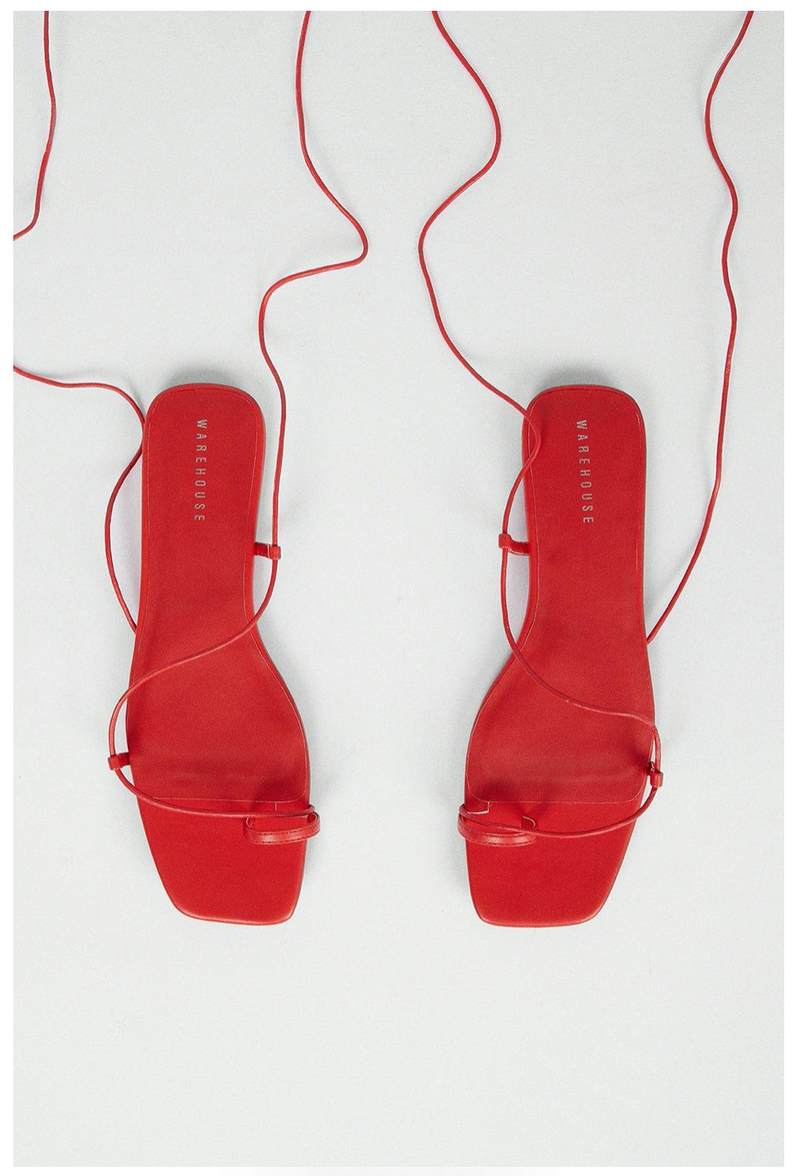 Strappy Flat Sandal | Red