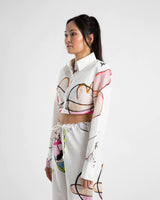 CROPPED STRUCTURED SHIRT - COWBOI PRINT